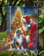 Load image into Gallery viewer, Australian Shepherd with Santa Garden Flag – Christmas Dog Yard Decor