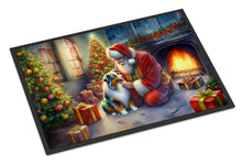Load image into Gallery viewer, Australian Shepherd and Santa Claus Doormat-24x36 Indoor / Outdoor Rug | Made in USA