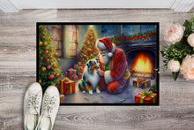 Load image into Gallery viewer, Australian Shepherd and Santa Claus Doormat