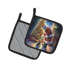 Load image into Gallery viewer, Australian Terrier and Santa Claus Pot Holders - Set of 2 Decorative Kitchen Helpers | Made in the USA