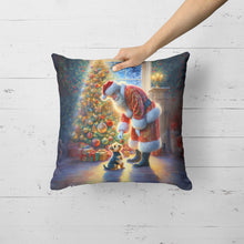 Load image into Gallery viewer, Australian Terrier and Santa Claus Throw Pillow