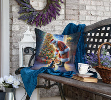 Load image into Gallery viewer, Australian Terrier and Santa Claus Throw Pillow