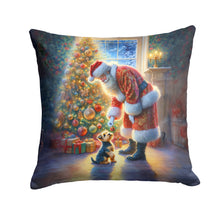 Load image into Gallery viewer, Australian Terrier and Santa Claus Throw Pillow