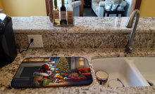 Load image into Gallery viewer, Basenji and Santa Claus Dish Drying Mat
