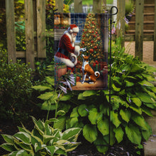 Load image into Gallery viewer, Basenji with Santa Garden Flag – Christmas Dog Yard Decor