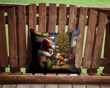 Load image into Gallery viewer, Basenji and Santa Claus Throw Pillow - 14x14 Decorative Pillow – Art for Your Home &amp; Patio