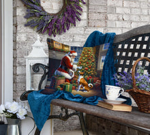 Load image into Gallery viewer, Basenji and Santa Claus Throw Pillow