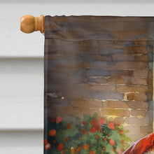 Load image into Gallery viewer, Basset Hound and Santa Claus House Flag