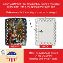Load image into Gallery viewer, Basset Hound and Santa Claus Porcelain Ornament