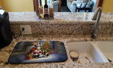 Load image into Gallery viewer, Basset Hound and Santa Claus Dish Drying Mat