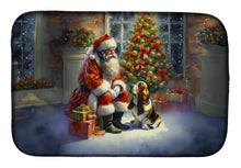 Load image into Gallery viewer, Basset Hound and Santa Claus Dish Drying Mat