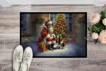 Load image into Gallery viewer, Basset Hound and Santa Claus Doormat-24x36 Indoor / Outdoor Rug | Made in USA