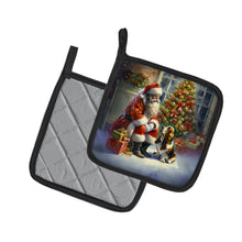Load image into Gallery viewer, Basset Hound and Santa Claus Pot Holders - Set of 2 Decorative Kitchen Helpers | Made in the USA