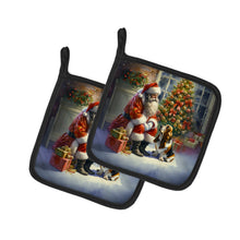 Load image into Gallery viewer, Basset Hound and Santa Claus Pot Holders - Set of 2 Decorative Kitchen Helpers | Made in the USA