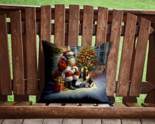 Load image into Gallery viewer, Basset Hound and Santa Claus Throw Pillow - 14x14 Decorative Pillow – Art for Your Home &amp; Patio
