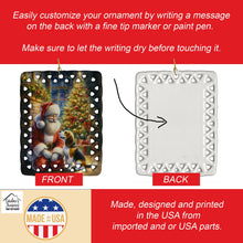 Load image into Gallery viewer, Beagle and Santa Claus Porcelain Ornament