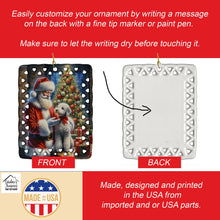 Load image into Gallery viewer, Bedlington Terrier and Santa Claus Porcelain Ornament