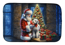 Load image into Gallery viewer, Bedlington Terrier and Santa Claus Dish Drying Mat