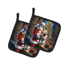 Load image into Gallery viewer, Bedlington Terrier and Santa Claus Pot Holders - Set of 2 Decorative Kitchen Helpers | Made in the USA