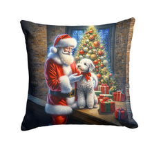 Load image into Gallery viewer, Bedlington Terrier and Santa Claus Throw Pillow