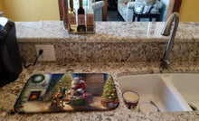 Load image into Gallery viewer, Belgian Malinois and Santa Claus Dish Drying Mat