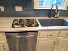 Load image into Gallery viewer, Belgian Malinois and Santa Claus Dish Drying Mat