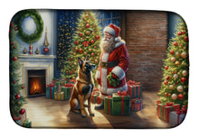 Load image into Gallery viewer, Belgian Malinois and Santa Claus Dish Drying Mat