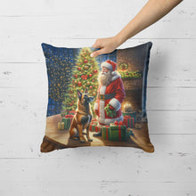 Load image into Gallery viewer, Belgian Malinois and Santa Claus Throw Pillow