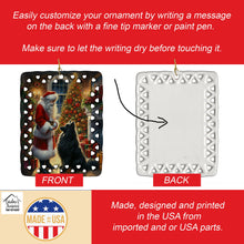 Load image into Gallery viewer, Belgian Sheepdog and Santa Claus Porcelain Ornament