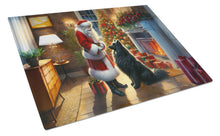 Load image into Gallery viewer, Belgian Sheepdog and Santa Claus Glass Cutting Boards – Durable, Decorative Kitchen Art