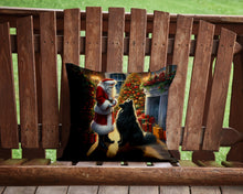 Load image into Gallery viewer, Belgian Sheepdog and Santa Claus Throw Pillow - 14x14 Decorative Pillow – Art for Your Home &amp; Patio