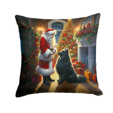 Load image into Gallery viewer, Belgian Sheepdog and Santa Claus Throw Pillow