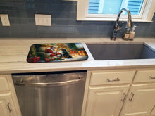 Load image into Gallery viewer, Bernese Mountain Dog and Santa Claus Dish Drying Mat
