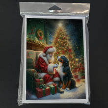 Load image into Gallery viewer, Bernese Mountain Dog and Santa Claus Greeting Cards - Blank Note Cards – 8-Pack of Artist-Designed Cards with Envelopes