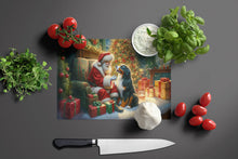 Load image into Gallery viewer, Bernese Mountain Dog and Santa Claus Glass Cutting Boards – Durable, Decorative Kitchen Art