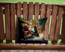 Load image into Gallery viewer, Bernese Mountain Dog and Santa Claus Throw Pillow - 14x14 Decorative Pillow – Art for Your Home &amp; Patio