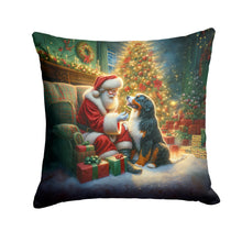 Load image into Gallery viewer, Bernese Mountain Dog and Santa Claus Throw Pillow - 14x14 Decorative Pillow – Art for Your Home &amp; Patio