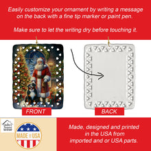 Load image into Gallery viewer, Bernese Mountain Dog and Santa Claus Porcelain Ornament