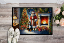 Load image into Gallery viewer, Bernese Mountain Dog and Santa Claus Doormat - 18X27 Indoor / Outdoor Rug | Made in USA