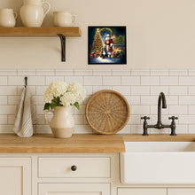 Load image into Gallery viewer, Bernese Mountain Dog and Santa Claus Framed Metal Print