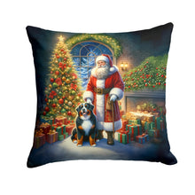 Load image into Gallery viewer, Bernese Mountain Dog and Santa Claus Throw Pillow
