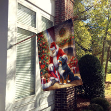 Load image into Gallery viewer, Bernese Mountain Dog and Santa Claus House Flag
