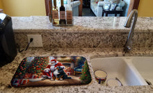 Load image into Gallery viewer, Bernese Mountain Dog and Santa Claus Dish Drying Mat