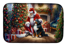 Load image into Gallery viewer, Bernese Mountain Dog and Santa Claus Dish Drying Mat