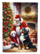 Load image into Gallery viewer, Bernese Mountain Dog with Santa Garden Flag – Christmas Dog Yard Decor