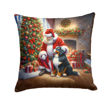 Load image into Gallery viewer, Bernese Mountain Dog and Santa Claus Throw Pillow - 14x14 Decorative Pillow – Art for Your Home &amp; Patio