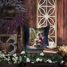 Load image into Gallery viewer, Bichon Frise and Santa Claus Throw Pillow