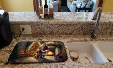 Load image into Gallery viewer, Bloodhound and Santa Claus Dish Drying Mat
