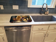 Load image into Gallery viewer, Bloodhound and Santa Claus Dish Drying Mat