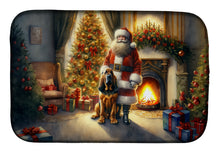 Load image into Gallery viewer, Bloodhound and Santa Claus Dish Drying Mat